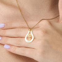 Thumbnail for Brother & Sisters Necklace Birth Flower Name Necklace