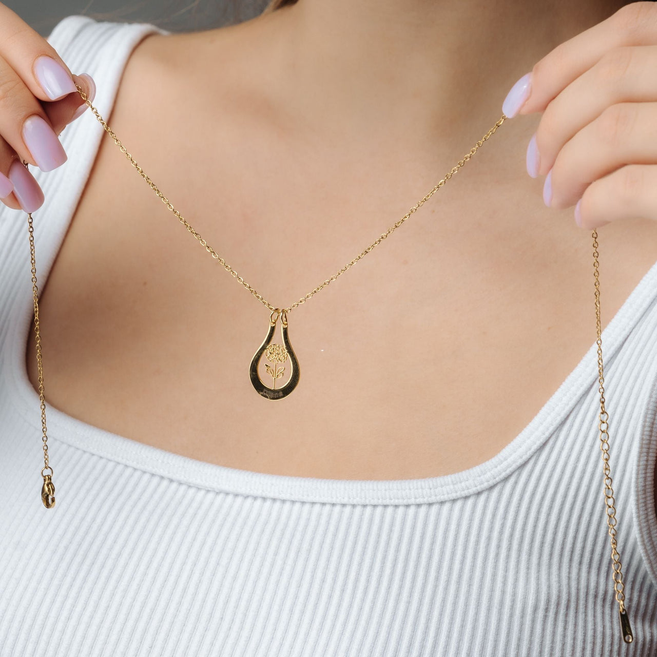 Brother & Sisters Necklace Birth Flower Name Necklace