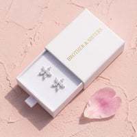 Thumbnail for Blumen ohrringe — in der Geschenkbox, Silber | SKU: 419620-silver