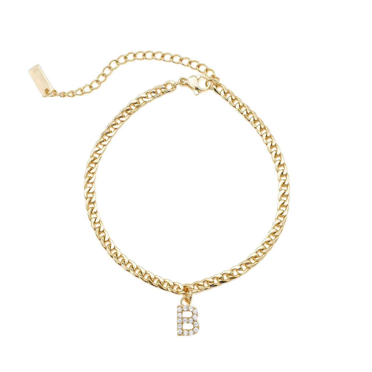 Gold Initial Anklet - Ankle Bracelet - Anklet for Women - Gold Leg Bracelet Anklet B Brother & Sisters