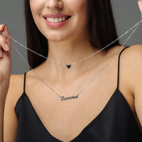 Thumbnail for Heart Name Necklace - Custom Name Necklace - Personalized Necklace - Necklace for Best Friend - Gifts for Mother's Day Necklace Brother & Sisters