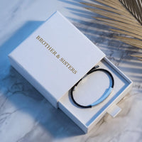 Thumbnail for Armband schwarz — in der Geschenkbox, Silber | SKU: lecaviar-wg