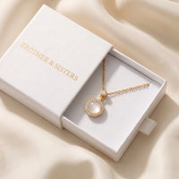 Thumbnail for Mondstein kette — in der Geschenkbox, Gold | SKU: lelunaire