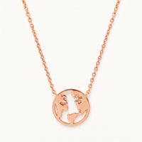 Thumbnail for Weltkugel kette — Produktfoto auf weißem Hintergrund, Roségold | SKU: 22173453-rose-gold