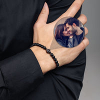 Thumbnail for Man Bracelet - Men's Personalised Bracelet - Minimalist Personalized Photo Bracelet - Personalized Gift for Men - Custom Jewelry for Him - Custom Bracelet Picture - Personalised Photo Gift Bracelet Black / Black Brother & Sisters