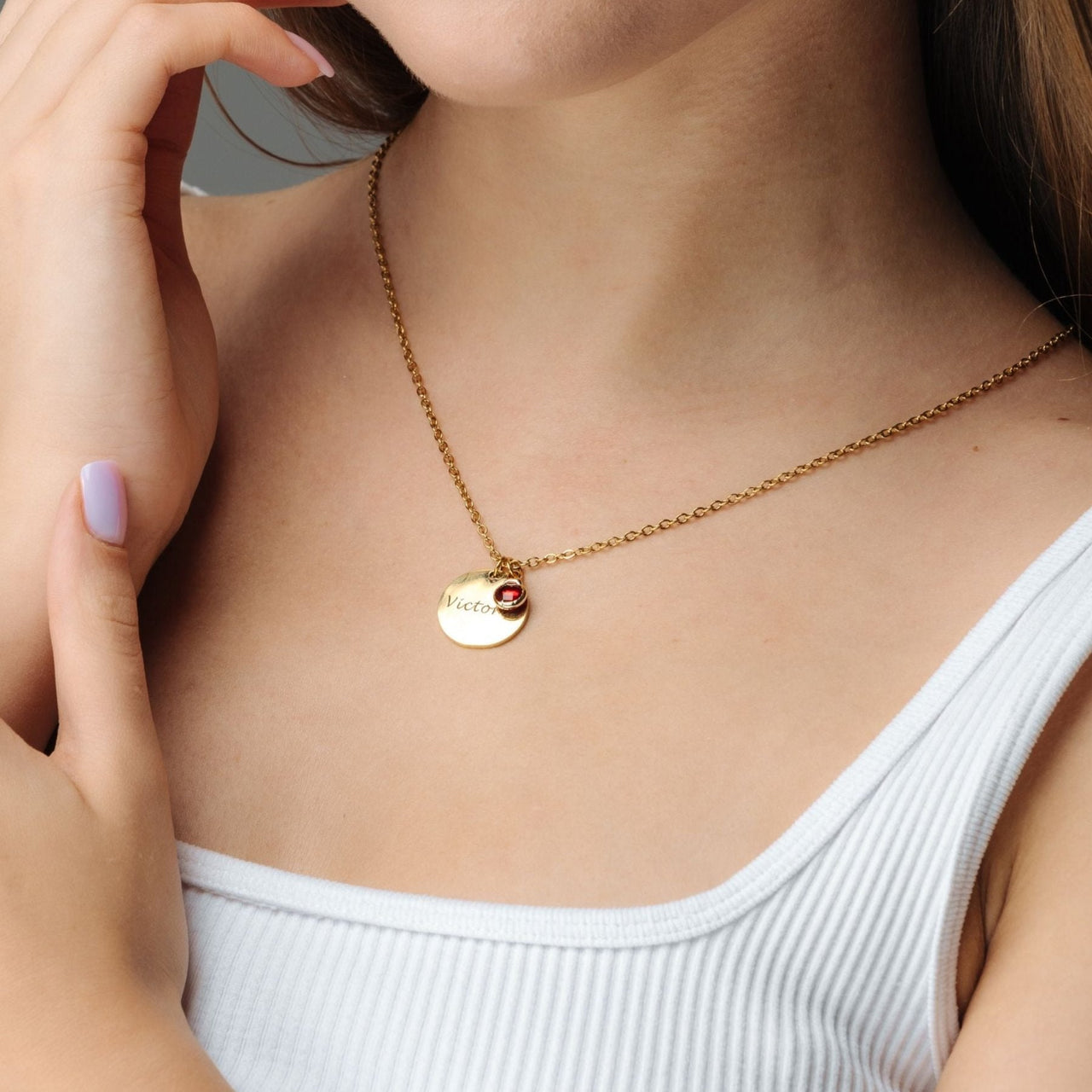 Precious Name Necklace - Custom Name Necklace - Birthday Gifts for Her - Custom Necklace - Necklaces for Girlfriend Necklace Gold / January Brother & Sisters