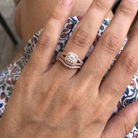 Thumbnail for Ring mit zirkonia — getragen, echte Größe, Roségold | SKU: 497080-4.5-rose-gold