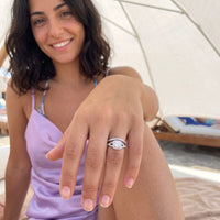 Thumbnail for Ring zirkonia — getragen, Silber | SKU: 497080-4.5-silver