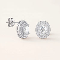 Thumbnail for Ohrstecker oval — Produktfoto auf weißem Hintergrund, Silber | SKU: 6306968-white