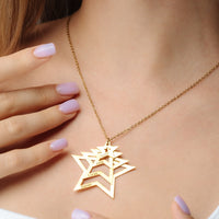 Thumbnail for Stars Name Necklace - Custom Name Necklace - Gifts for Mother's Day - Gifts for Mom - Personalized Gift Necklace Brother & Sisters