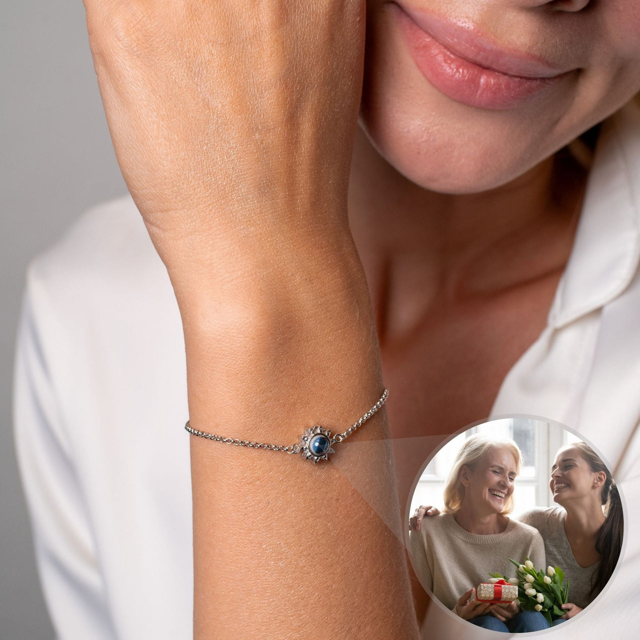 Sun Personalized Photo Bracelet - Personalized Gift for Women - Custom Jewelry for Her - Custom Bracelet Picture - Personalised Photo Gift Bracelet Brother & Sisters