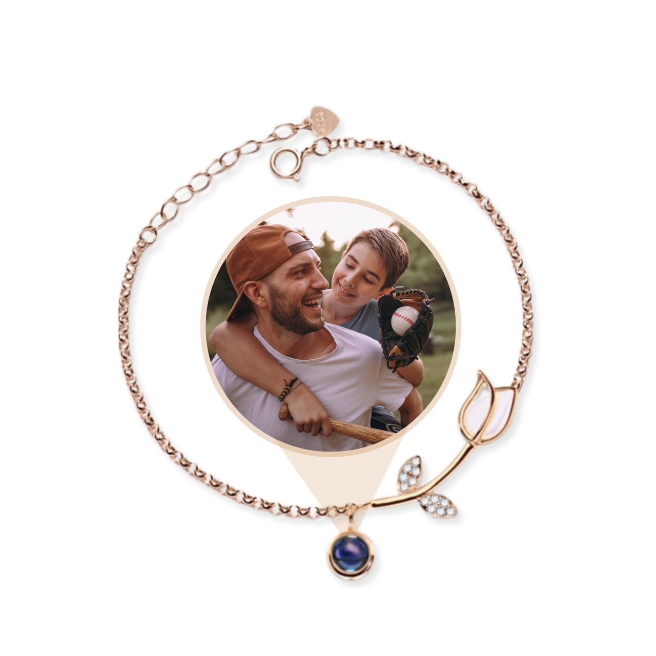 Tulip Personalized Photo Bracelet - Personalized Gift for Women - Custom Jewelry for Her - Custom Bracelet Picture - Personalised Photo Gift Bracelet Brother & Sisters