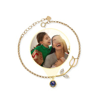 Thumbnail for Tulip Personalized Photo Bracelet - Personalized Gift for Women - Custom Jewelry for Her - Custom Bracelet Picture - Personalised Photo Gift Bracelet Brother & Sisters