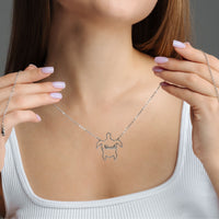 Thumbnail for Turtle Name Necklace - Custom Name Necklace - Necklaces for Moms - Personalized Necklace - Necklace for Best Friend Necklace Brother & Sisters