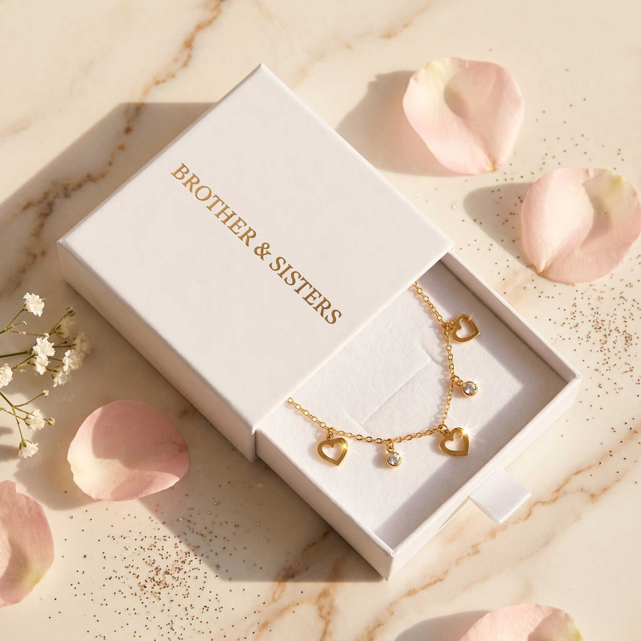 Fußkettchen Gold Herz & Kristall