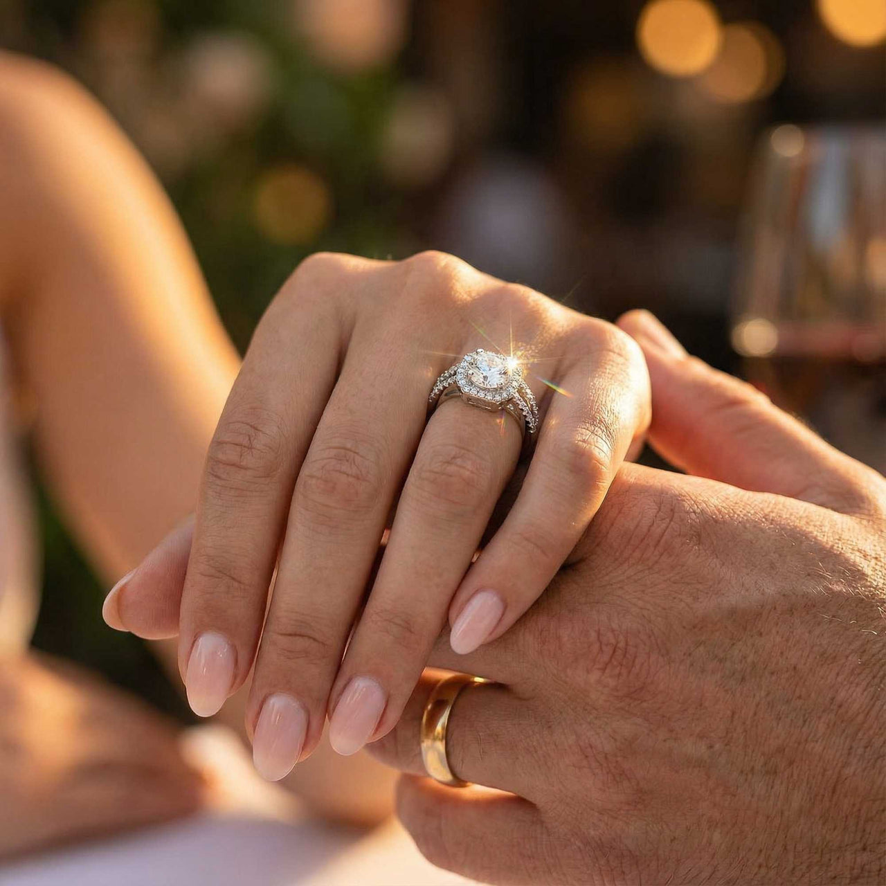 Silberner Quadratring