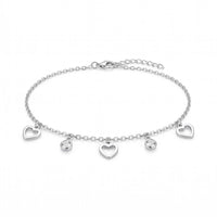 Thumbnail for Fußkettchen Gold Herz & Kristall