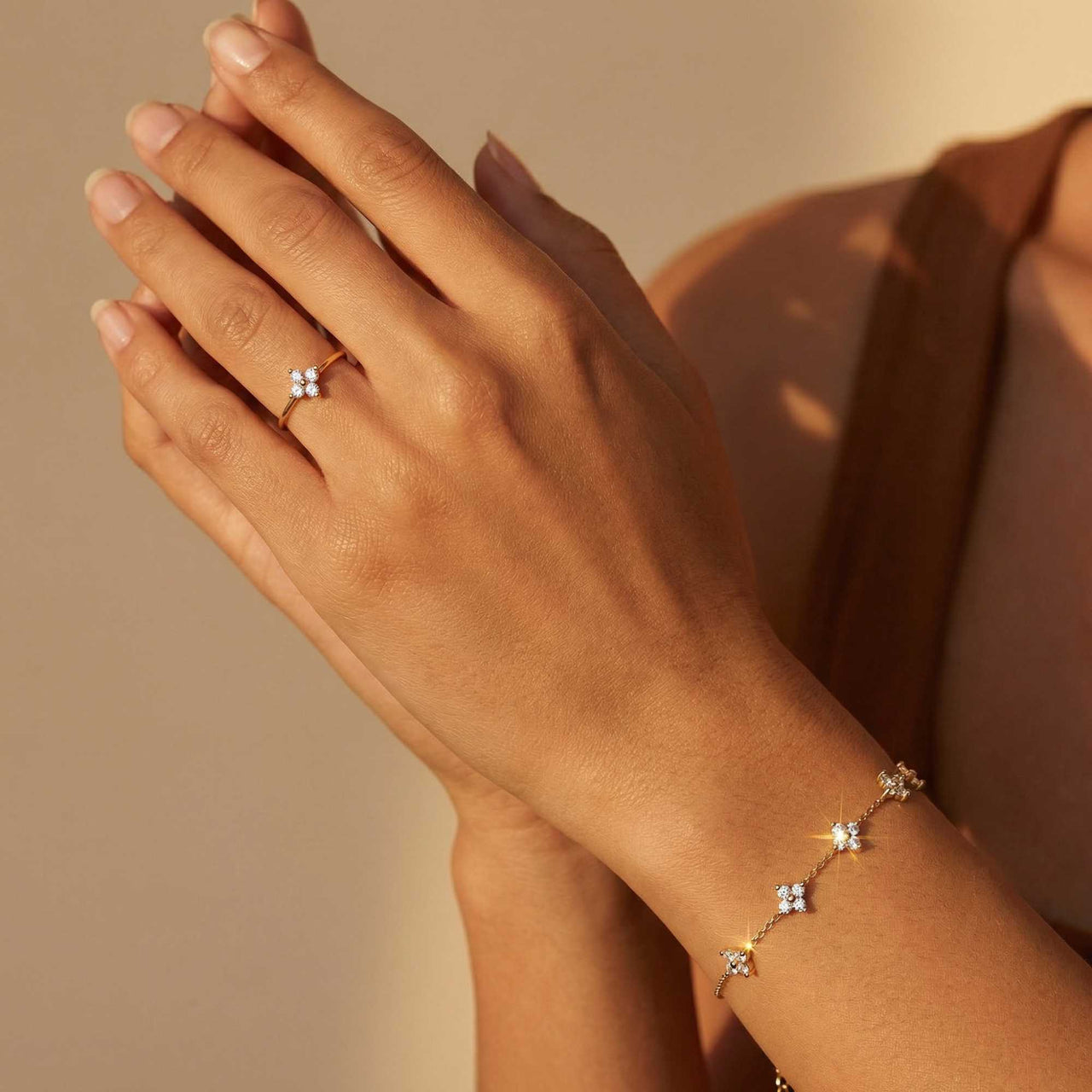 Kristall Blumen Ring