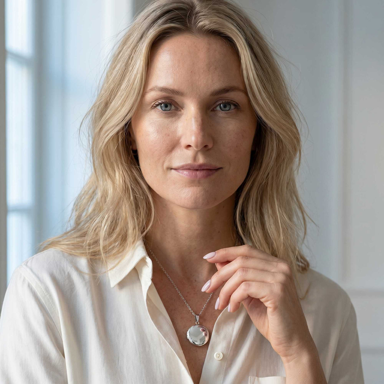 Runde Foto-Medaillon-Kette