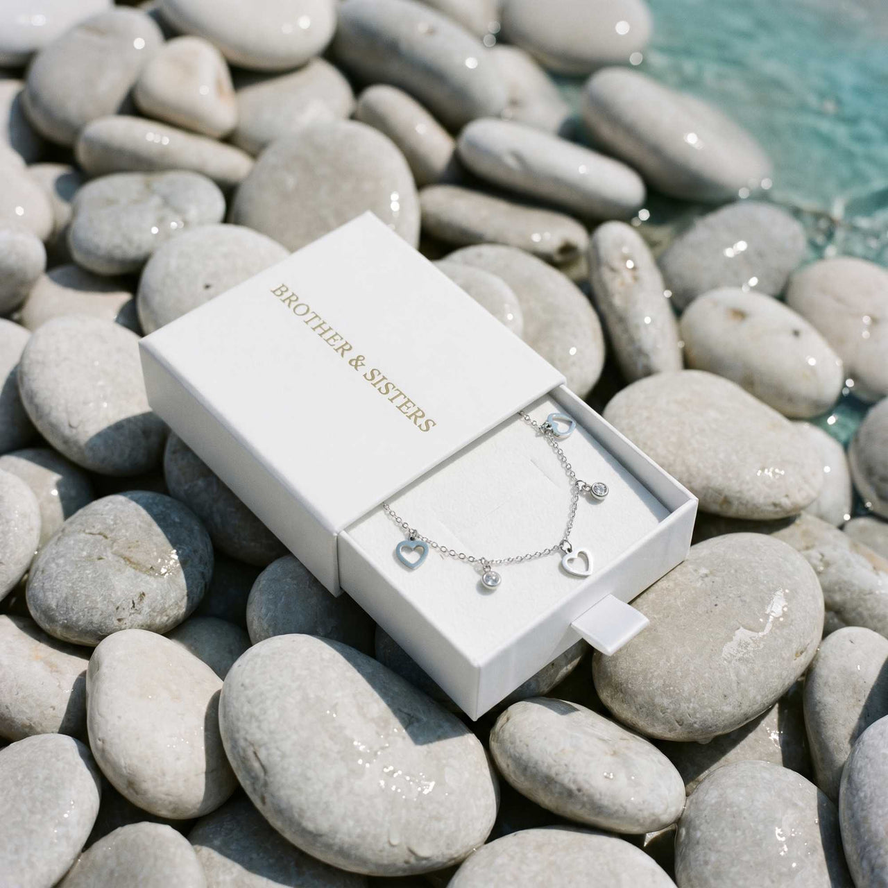 Fußkettchen Gold Herz & Kristall