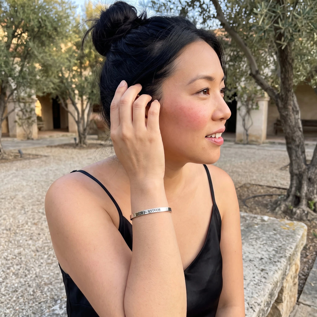 Gravur armband — getragen im Alltag, Silber | SKU: 2020s-wg