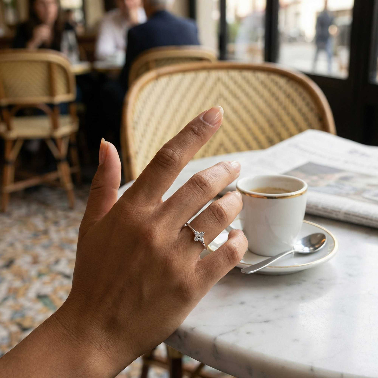 Kristall Blumen Ring