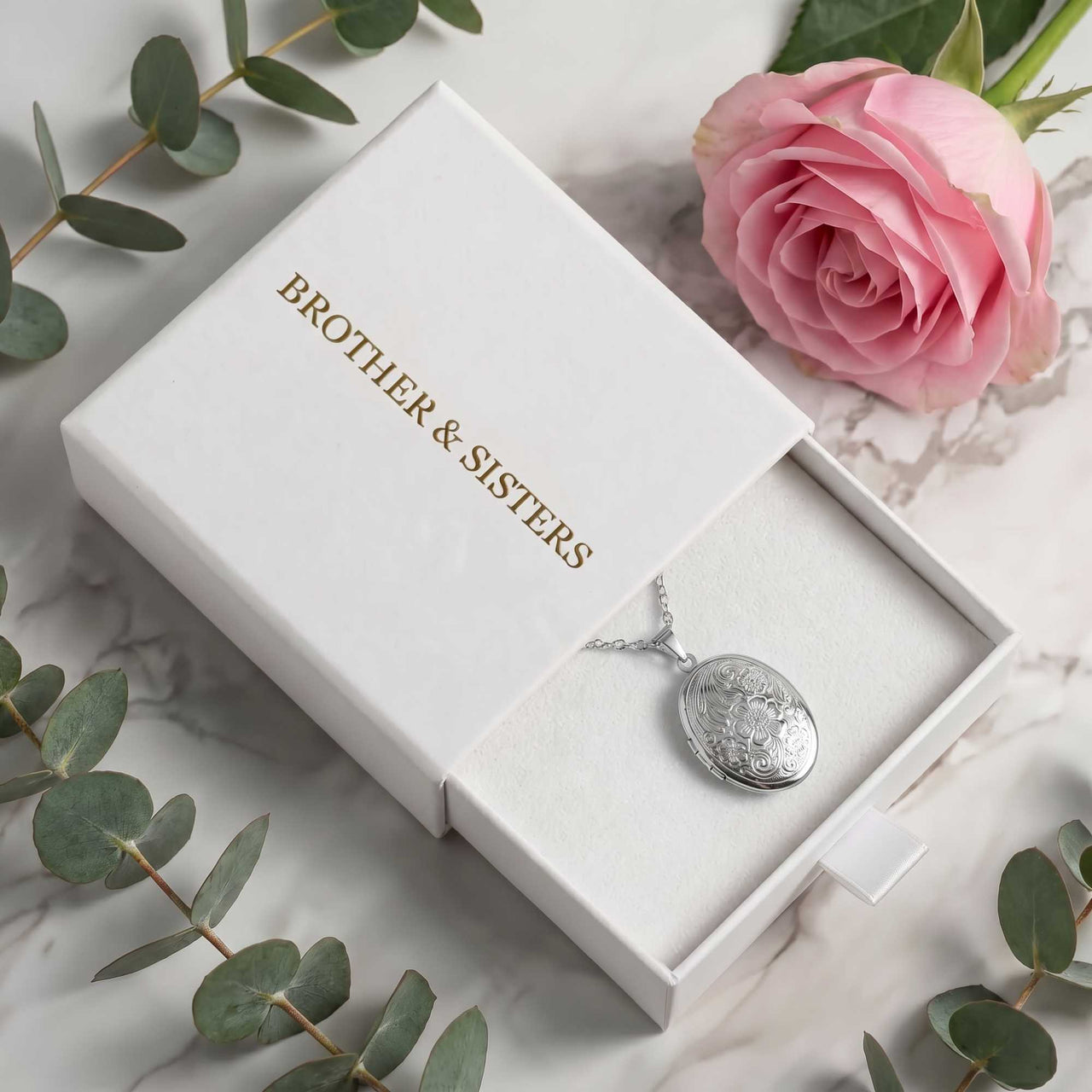 Florale Foto-Medaillon-Kette