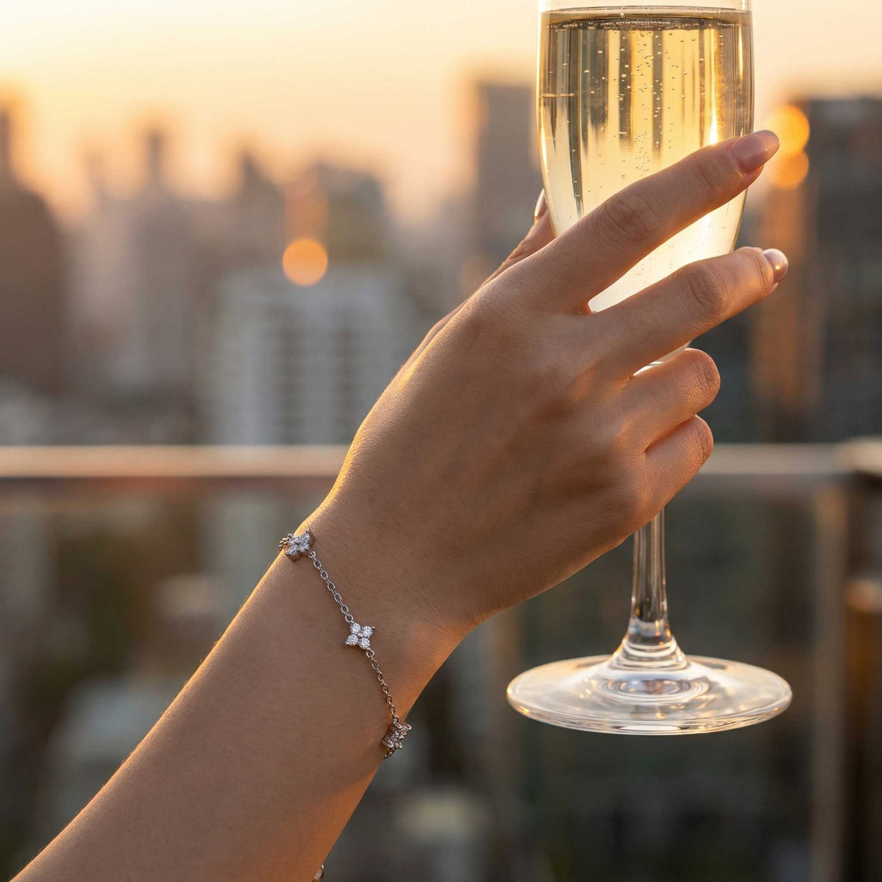 Kristall Blumen Armband