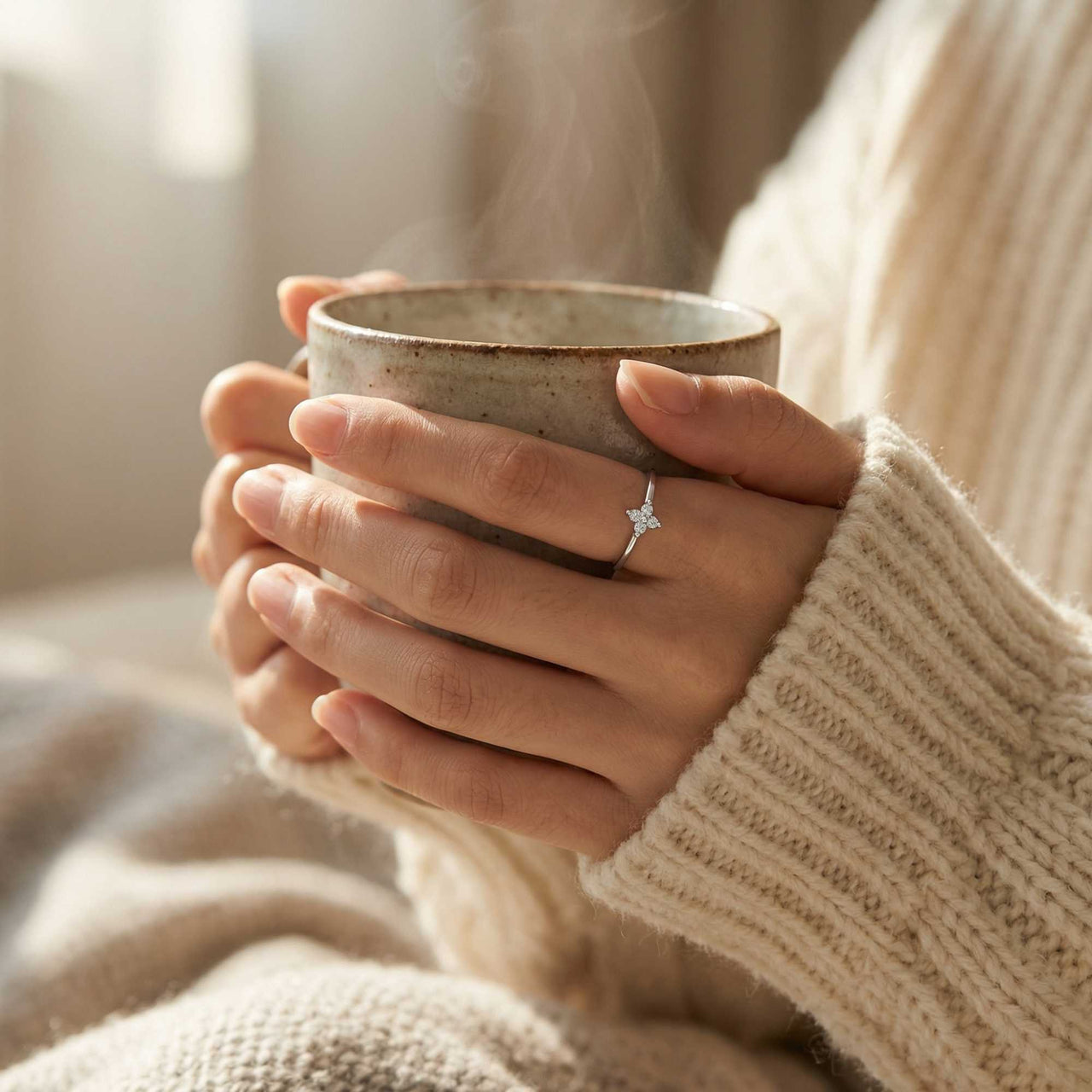 Kristall Blumen Ring