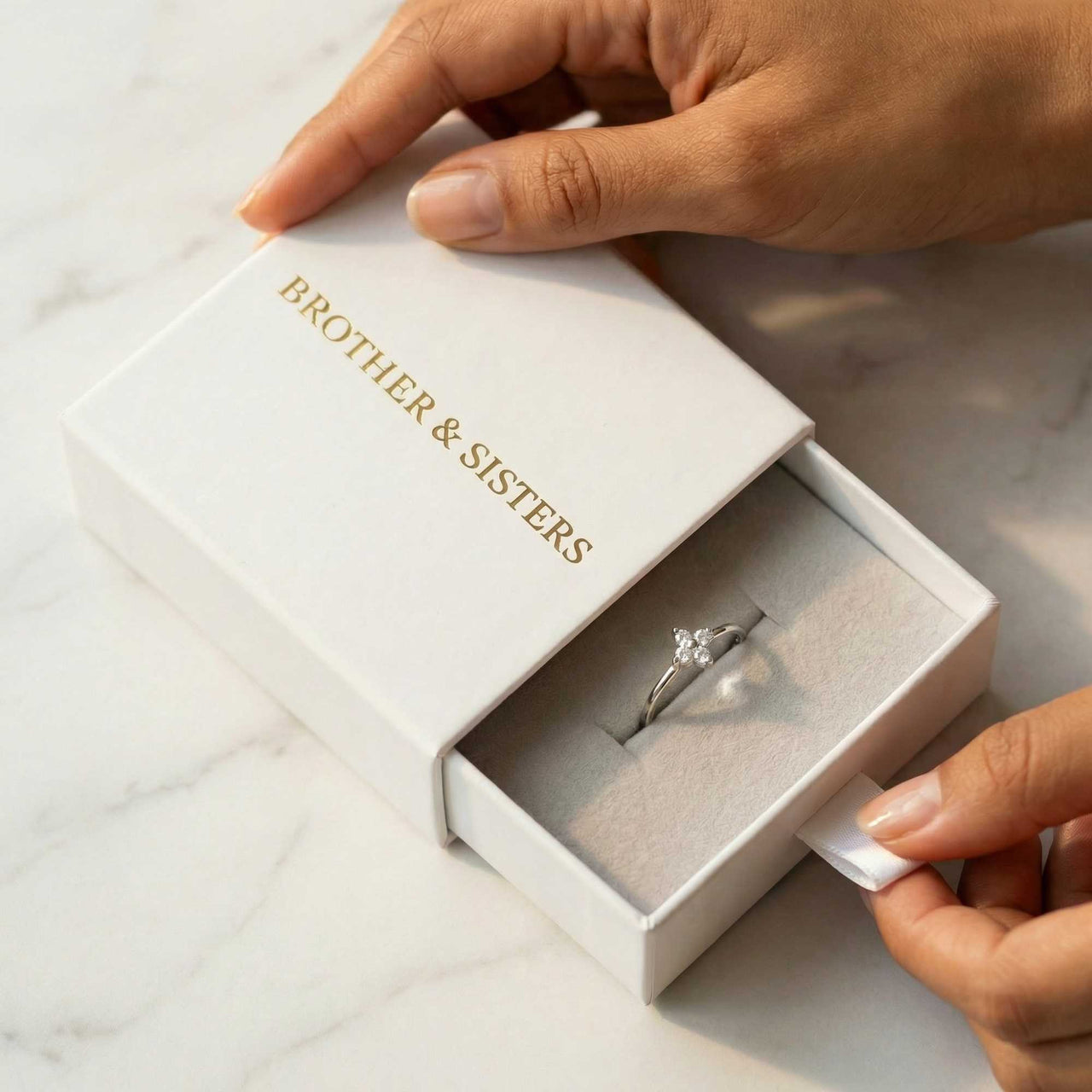 Kristall Blumen Ring