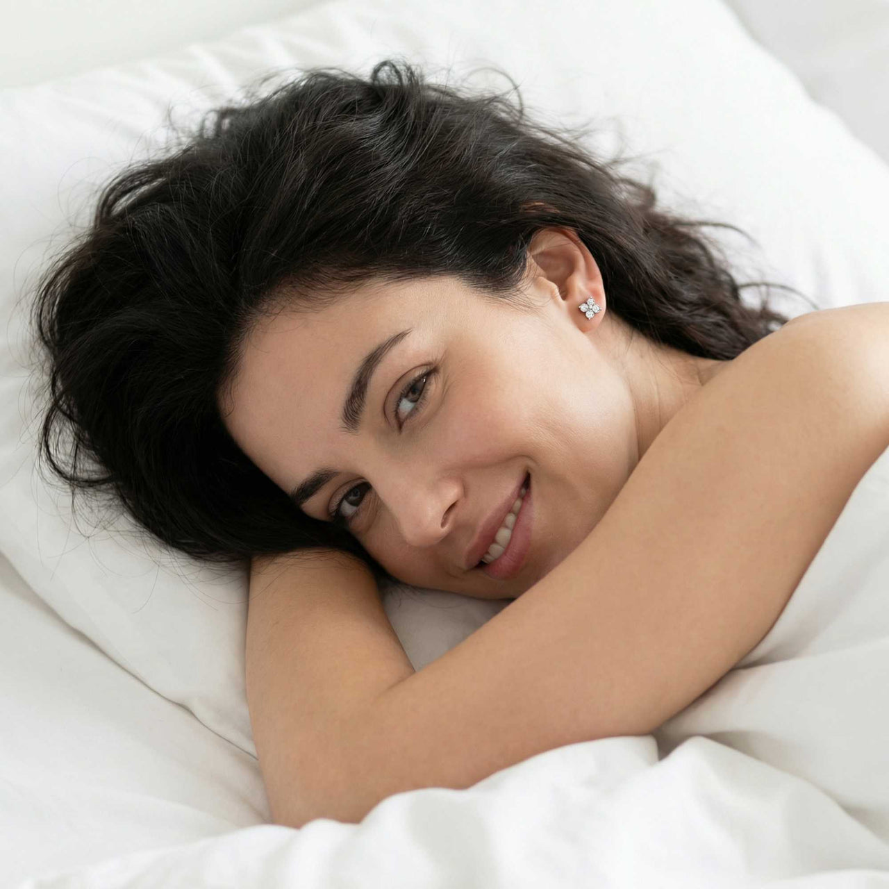 Kristall Blumen Ohrstecker