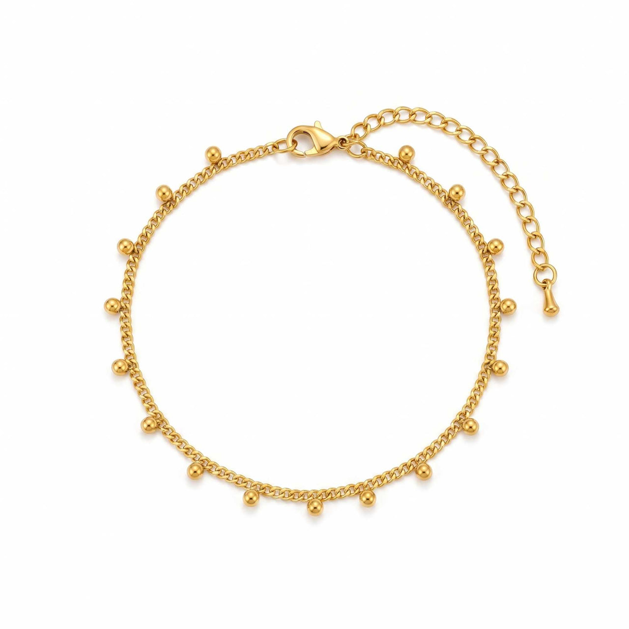 Positano Fußkettchen Gold mit Kügelchen