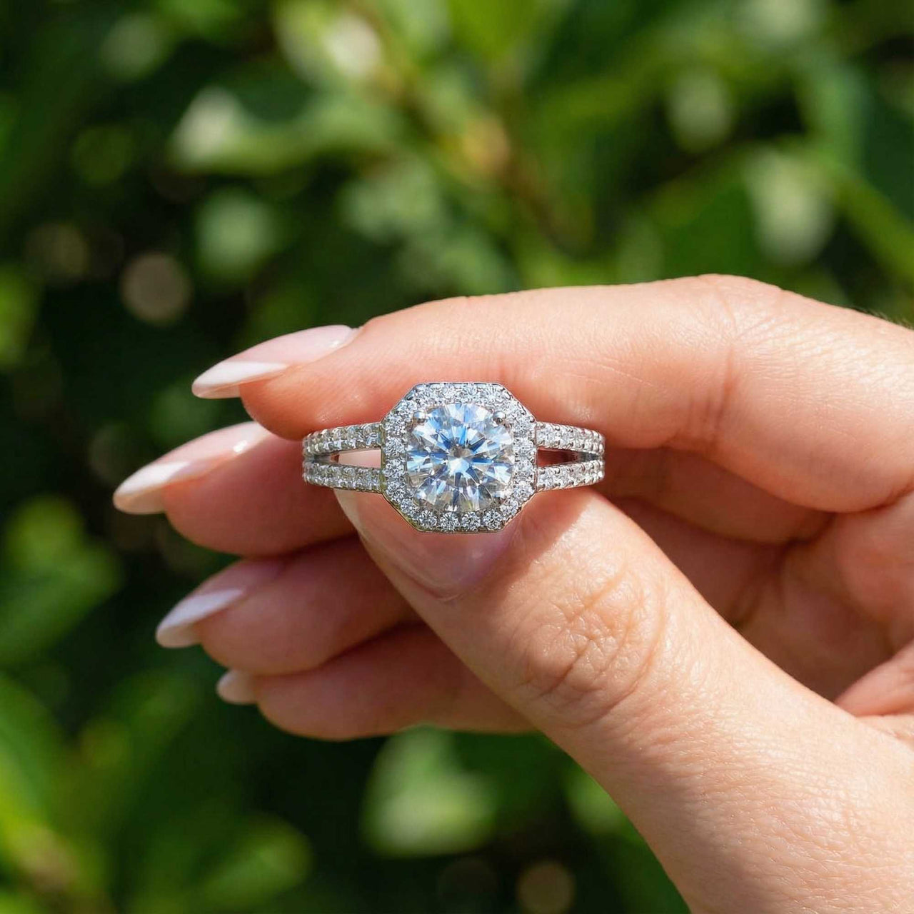 Silberner Quadratring