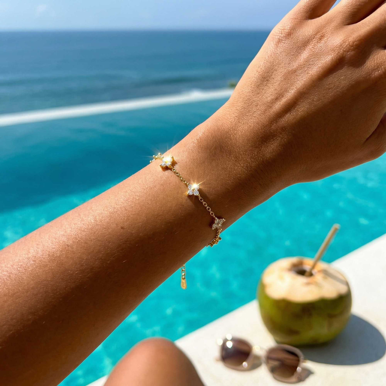 Kristall Blumen Armband