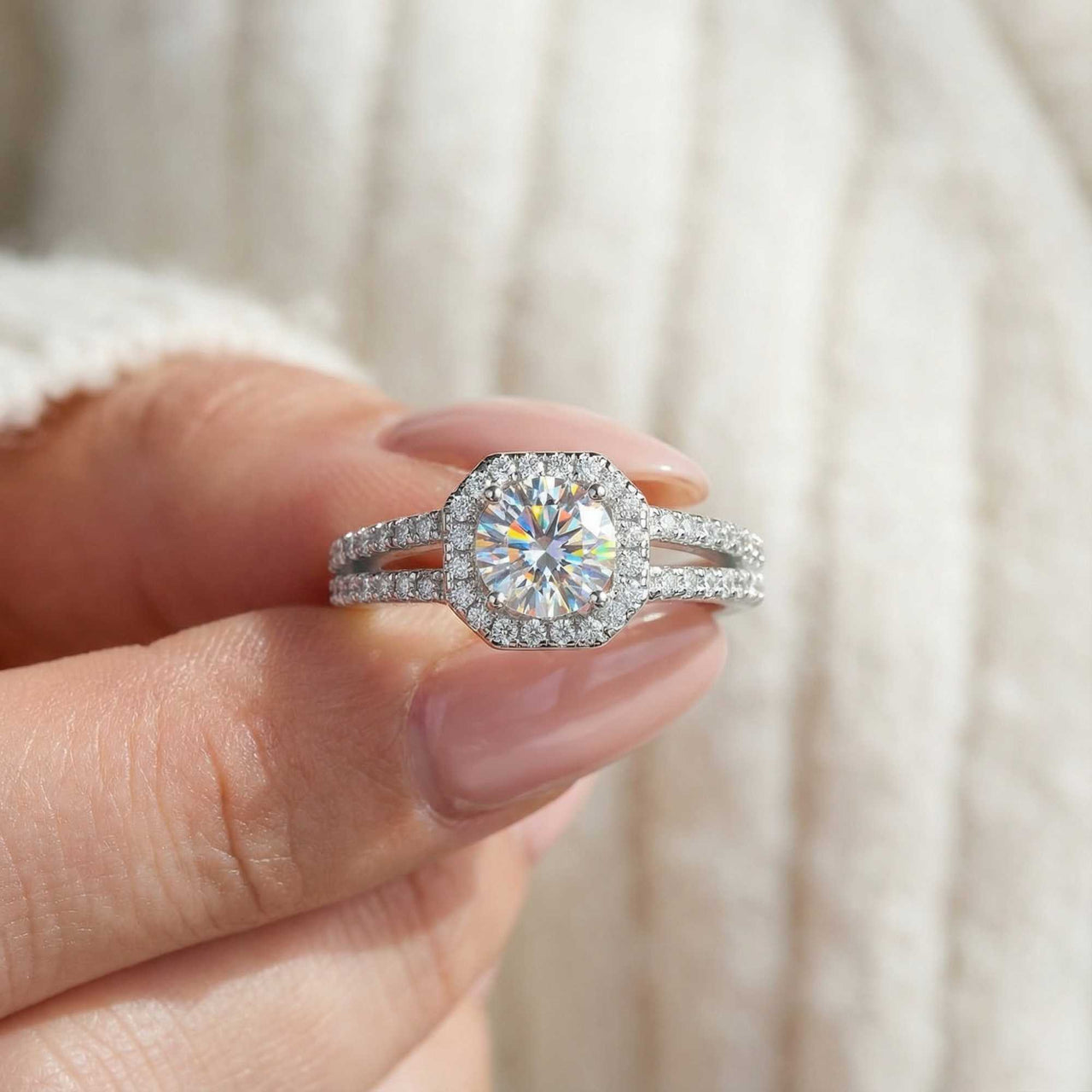 Silberner Quadratring