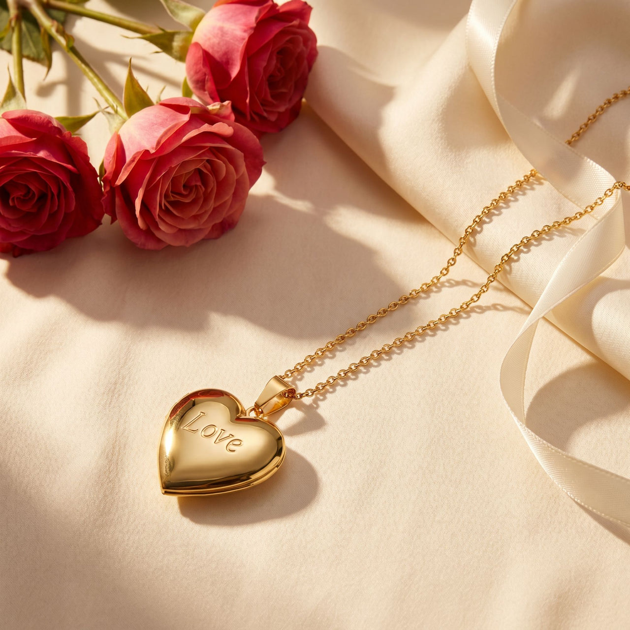 Love Herz-Medaillon Halskette mit Foto