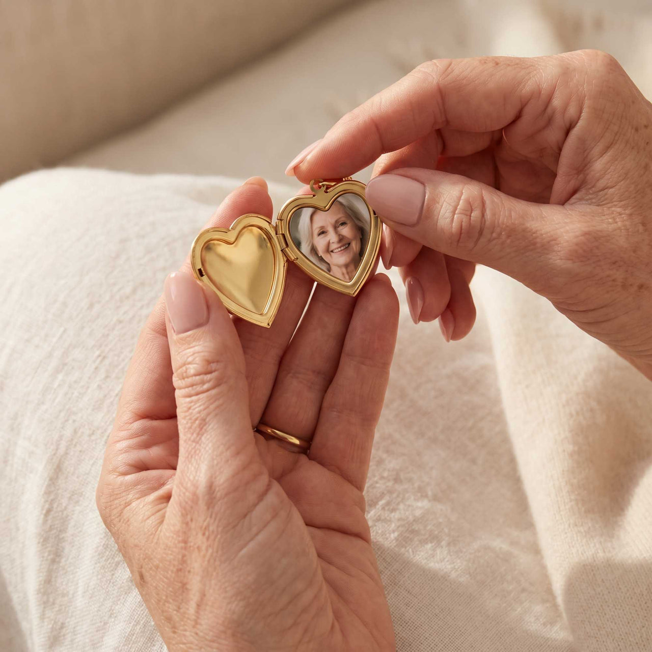 Scroll-Herz-Foto-Medaillon-Kette