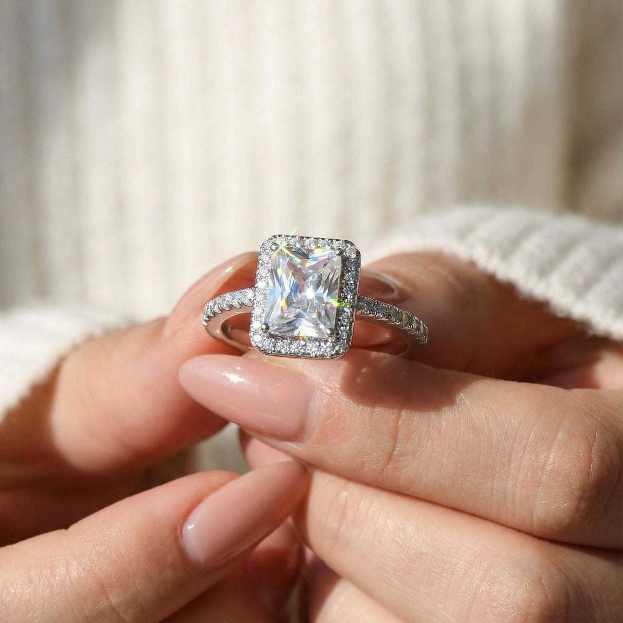 Silberner Quadratring