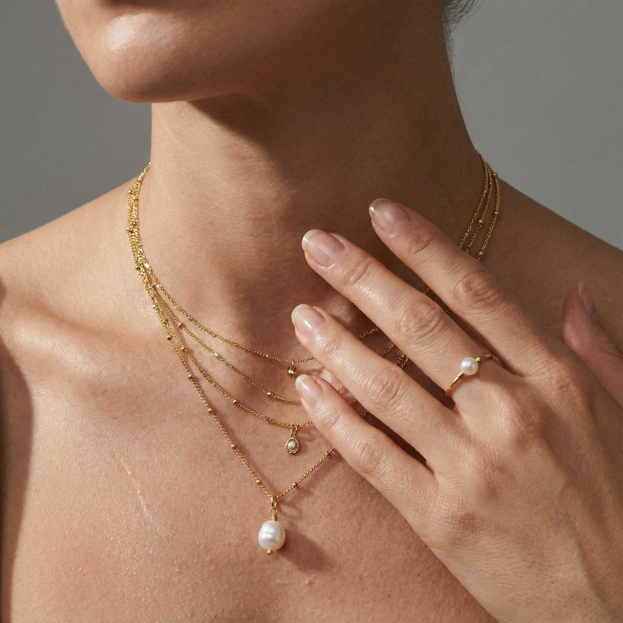 Perlen Tropfen Halskette