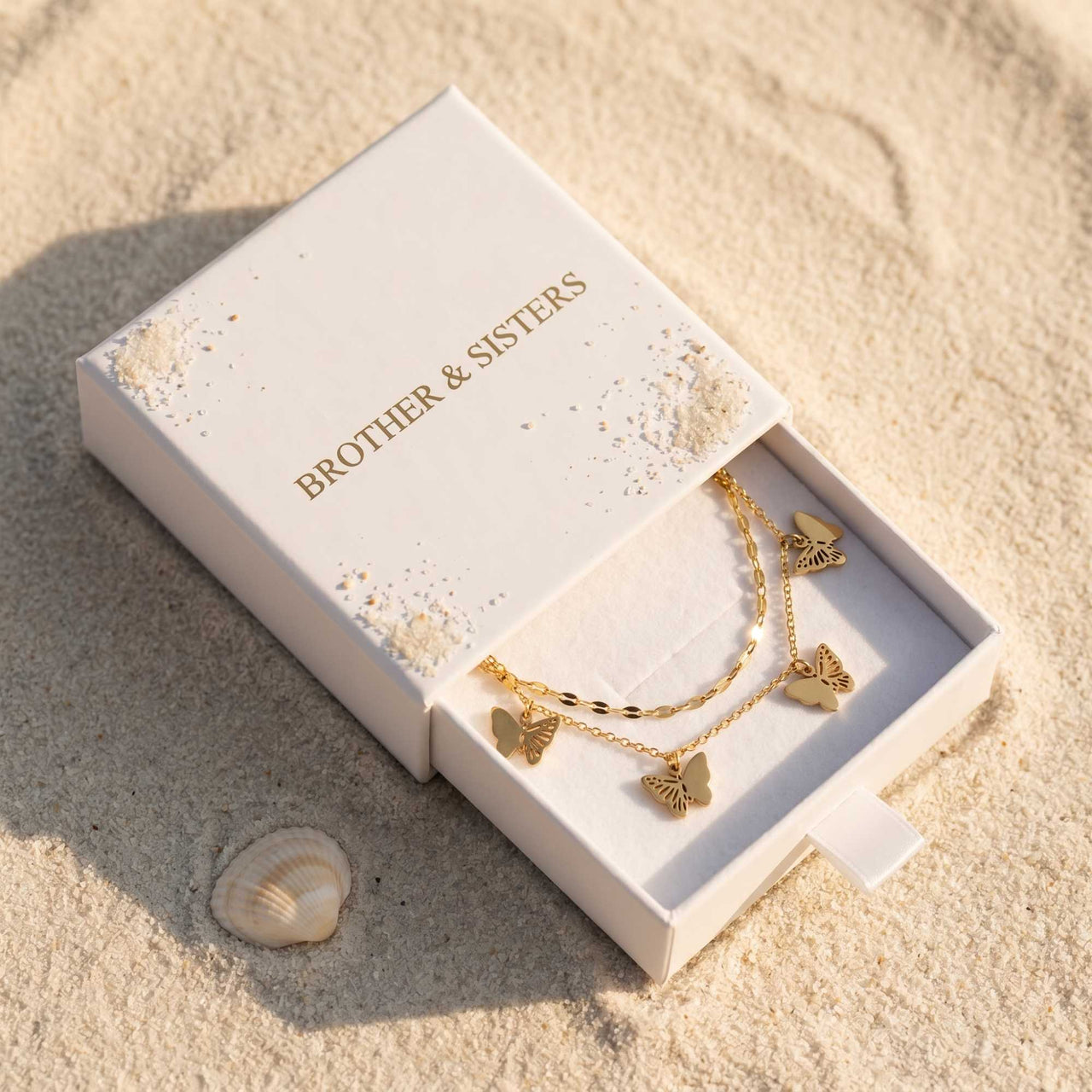 Fußkettchen Gold Schmetterling Zweilagig