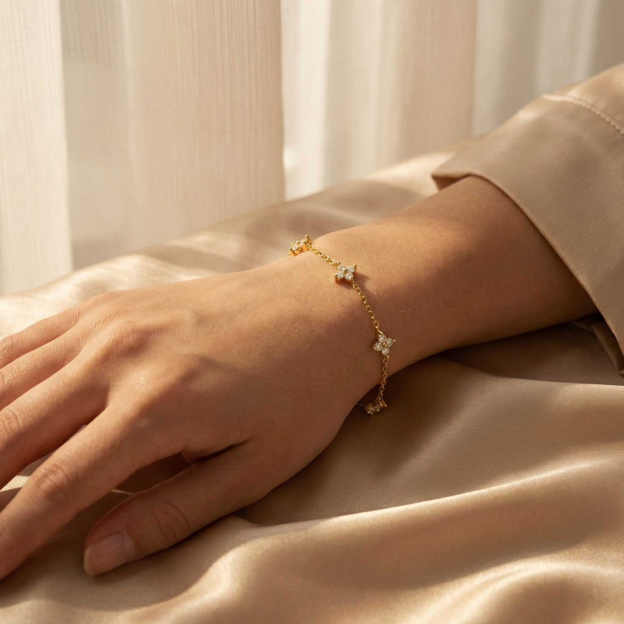 Kristall Blumen Armband