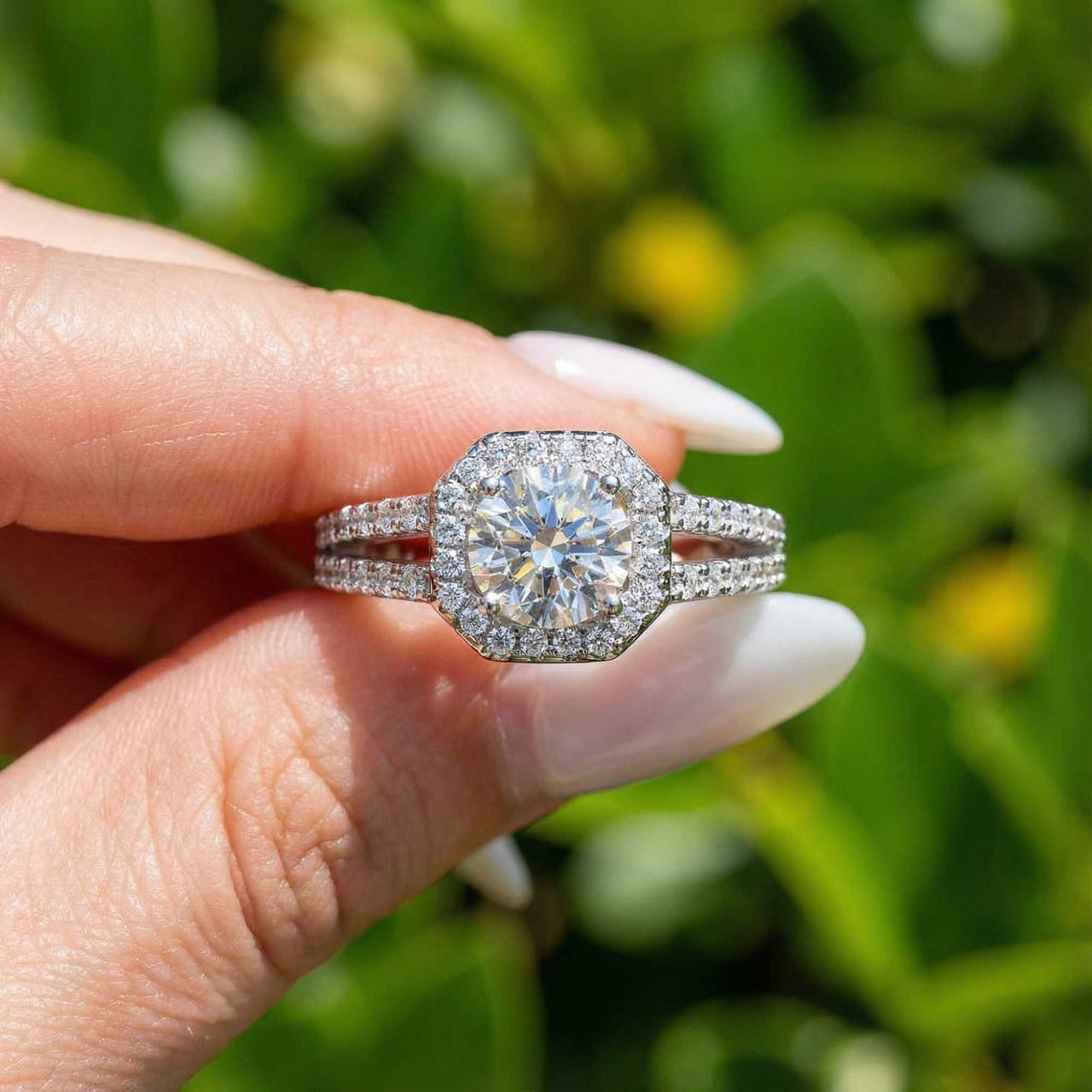 Silberner Quadratring