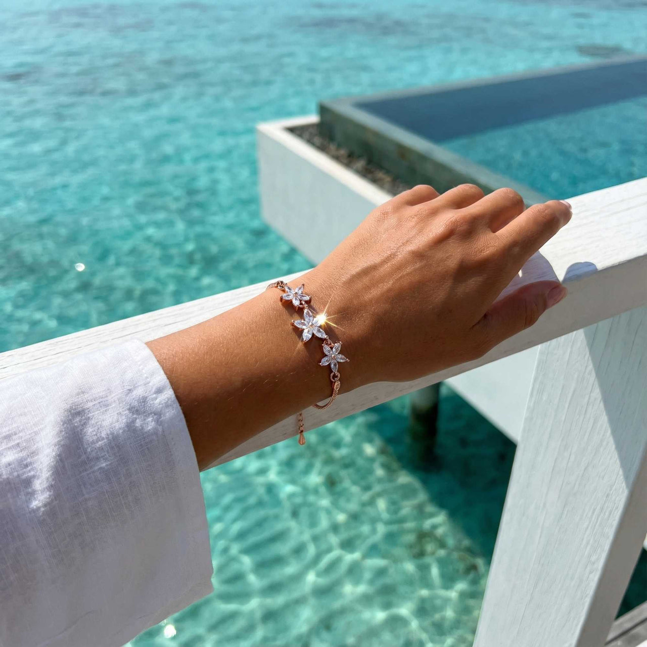 Kristall Blumen Armband