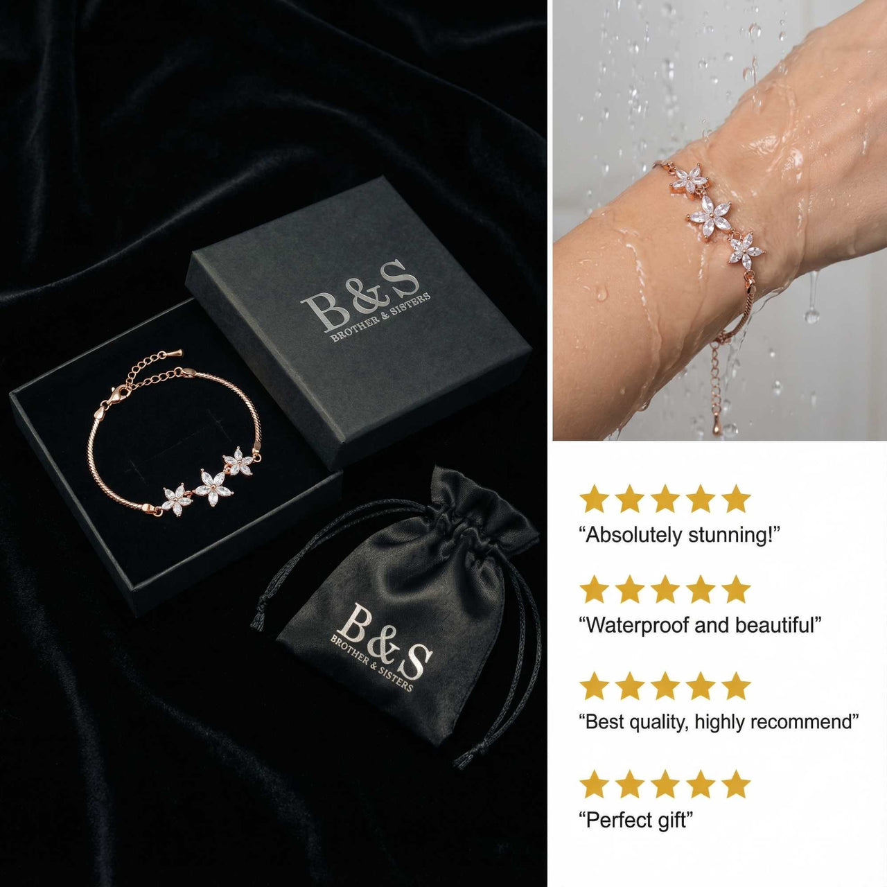 Kristall Blumen Armband