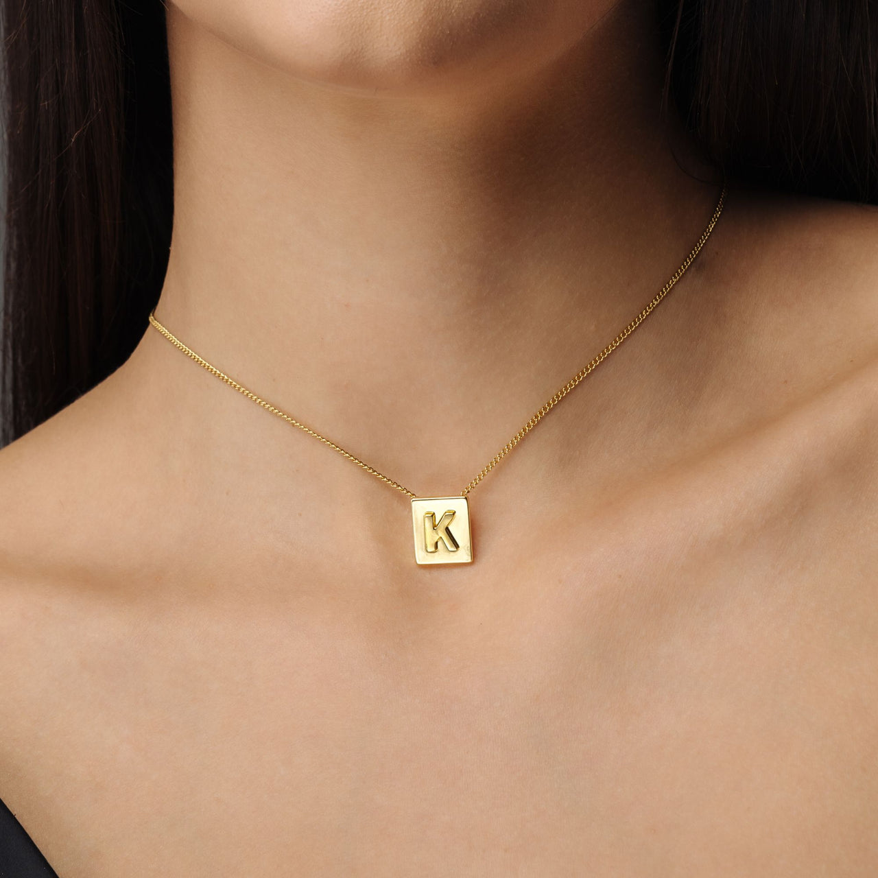 Collier Lettre Rectangle