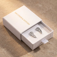 Thumbnail for The silver stud earrings in the Brother & Sisters gift box | SKU: 42008-silver
