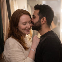 Thumbnail for Woman wearing the silver bracelet with her partner | SKU: 42006-silver