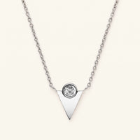 Thumbnail for Dreieck kette — Produktfoto auf weißem Hintergrund, Silber | SKU: 18048714-rhodium-plated