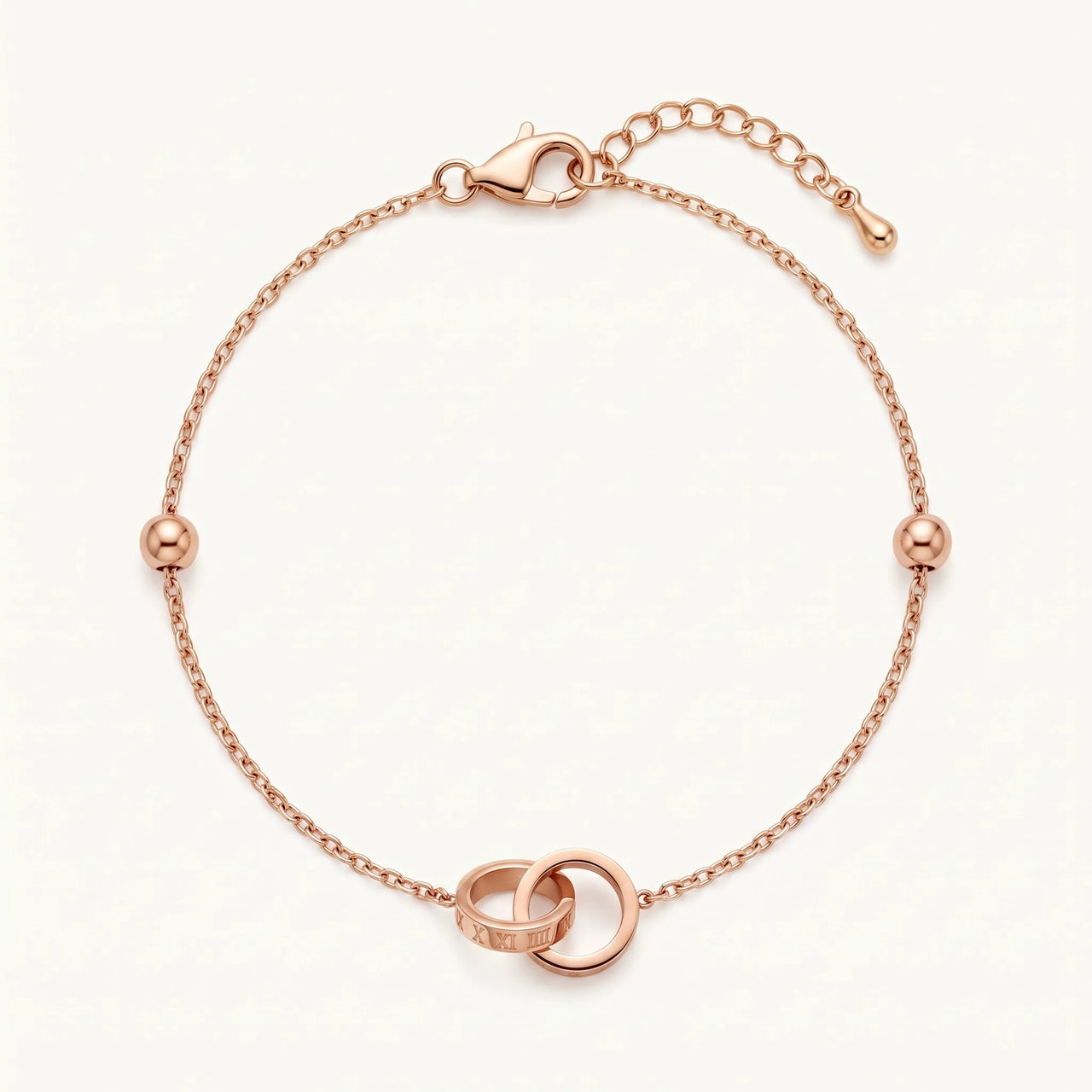 Armband römische zahlen — Produktfoto auf weißem Hintergrund, Roségold | SKU: 25535339-rose-gold