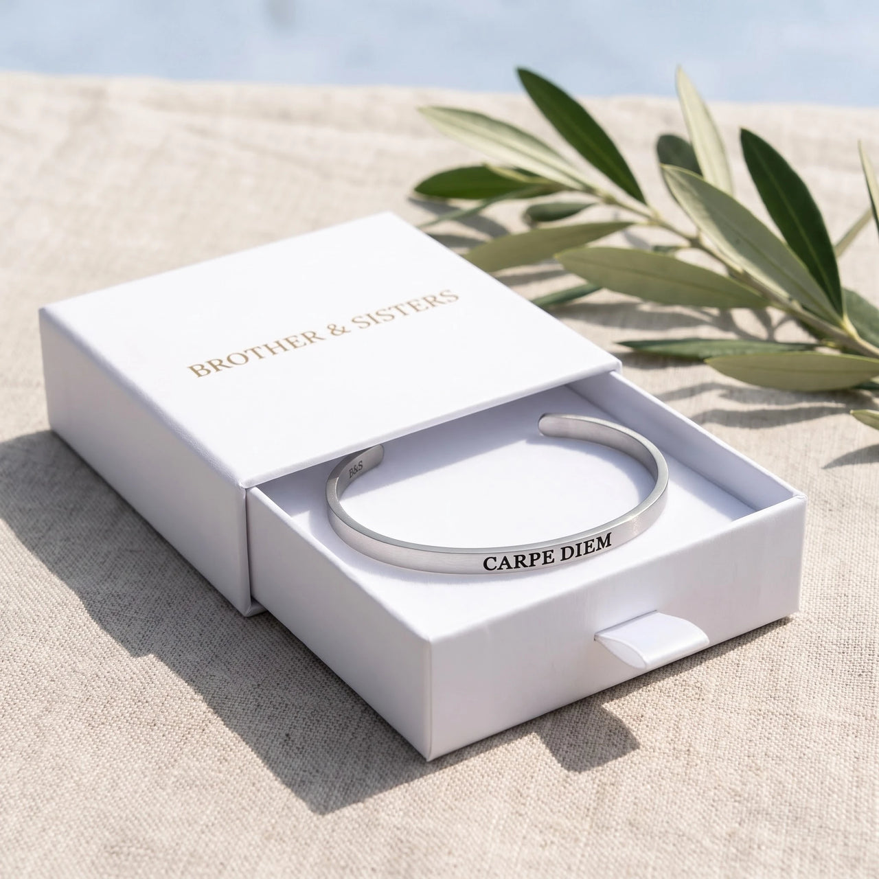 Carpe diem armband — in der Geschenkbox, Silber | SKU: cp-rg